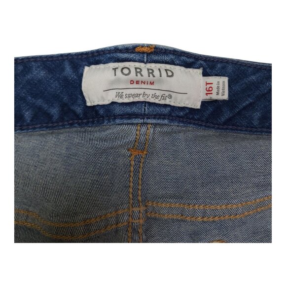 Torrid Denim Blue Jeans 16T Stretch Cotton Blend Womens Straight Fit Faded - Picture 5 of 9